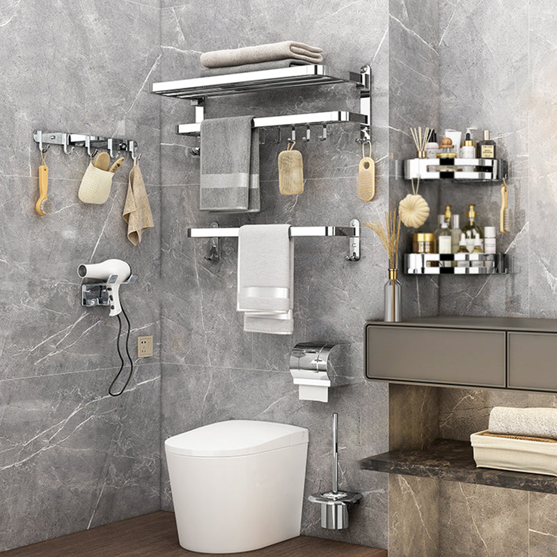 Modern Bathroom Hardware Set Silver Metal Bathroom Accessory