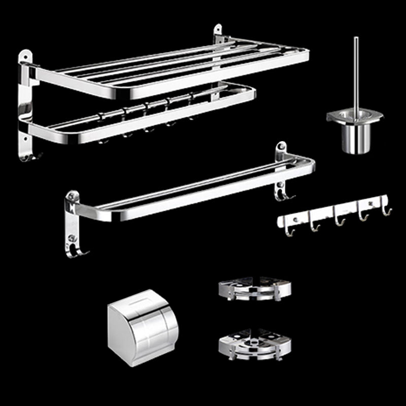 Modern Bathroom Hardware Set Silver Metal Bathroom Accessory