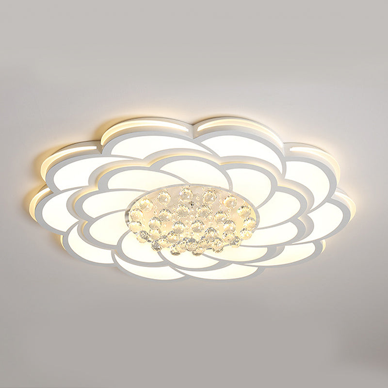 Geometric Flush Mount Fixture Contemporary Metal Flush Light in White