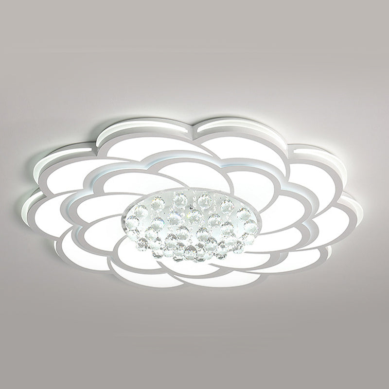 Geometric Flush Mount Fixture Contemporary Metal Flush Light in White