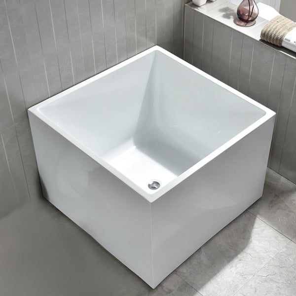 Back to Wall Rectangular Bath Antique Finish Soaking Modern Bath Tub