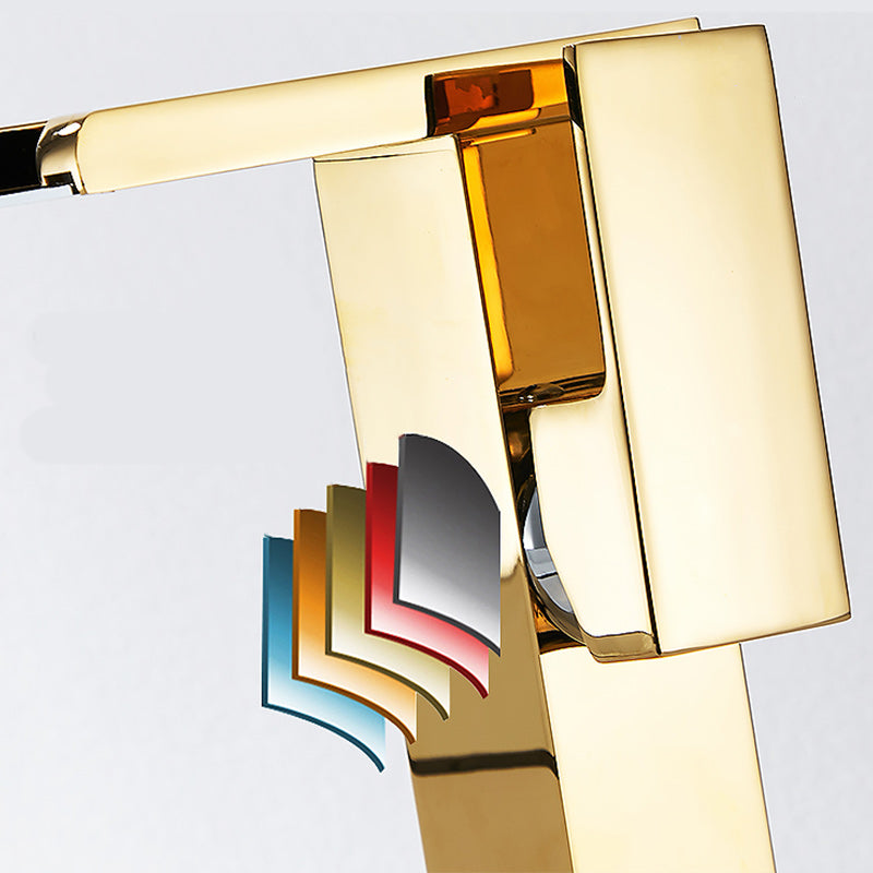 Modern LED Faucet Deck Mounted Waterfall Golden Bathroom Faucet