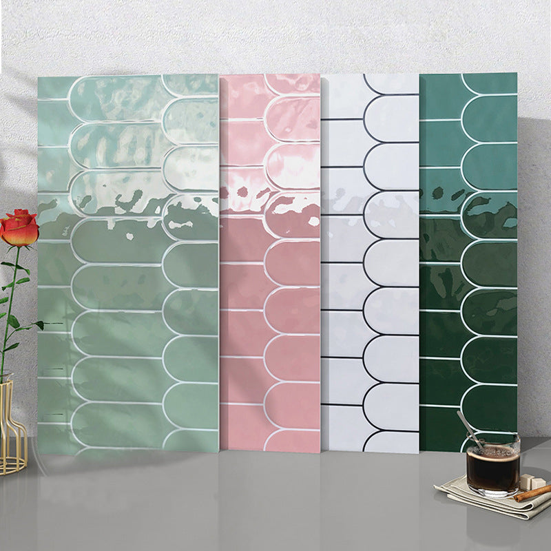 Modern Style Waterproof Wall Tile Geometric Print Straight Edge Rectangle Wall Tile