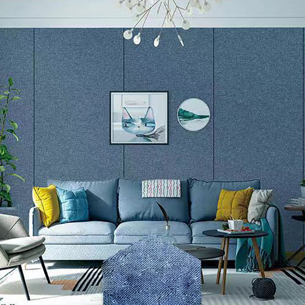 Modern Style Linen Wall Panel Living Room Peel and Stick Wall Paneling