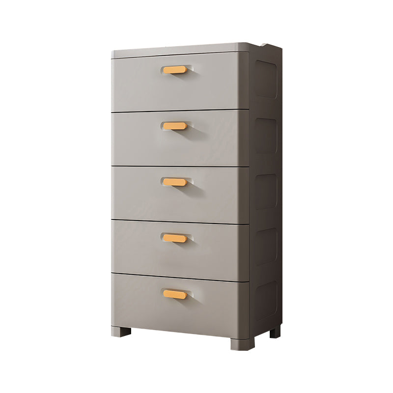 5 Drawers Vertical Kids Nightstand Modernism Plastic Nursery Dresser for Home