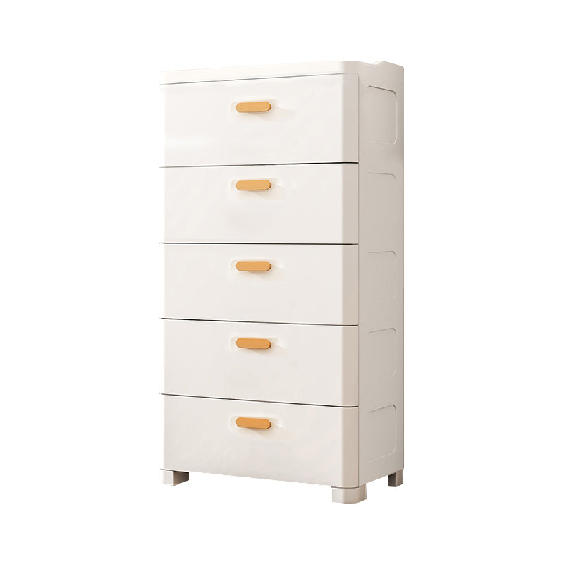 5 Drawers Vertical Kids Nightstand Modernism Plastic Nursery Dresser for Home