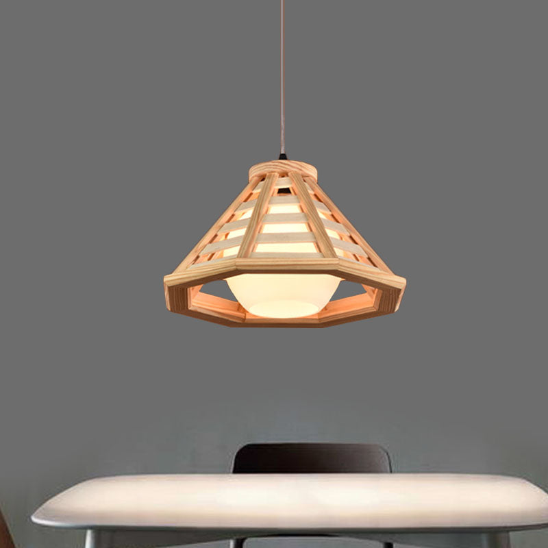 Plafond beige / brun rouge Plafond Pendant Light Country Wood 13 "/19,5" LAMPE SUSPENSION DE SUSPRENCE DE RETRUCTION LEIL