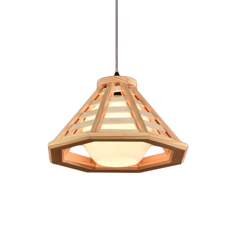 Plafond beige / brun rouge Plafond Pendant Light Country Wood 13 "/19,5" LAMPE SUSPENSION DE SUSPRENCE DE RETRUCTION LEIL