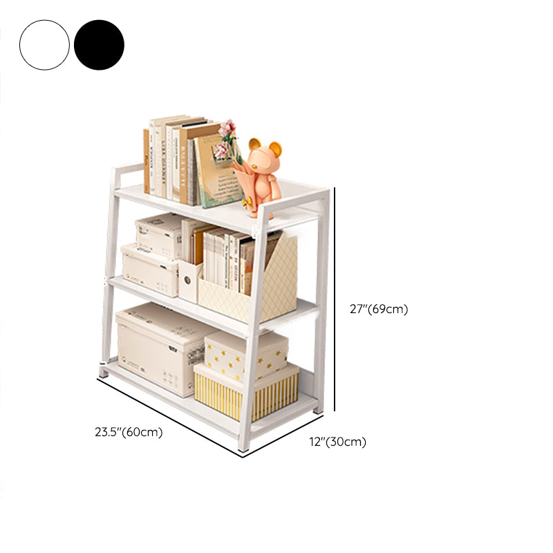 Contemporary Open Back Bookshelf Metal Book Organizer with Storage Space