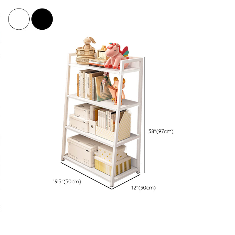 Contemporary Open Back Bookshelf Metal Book Organizer with Storage Space