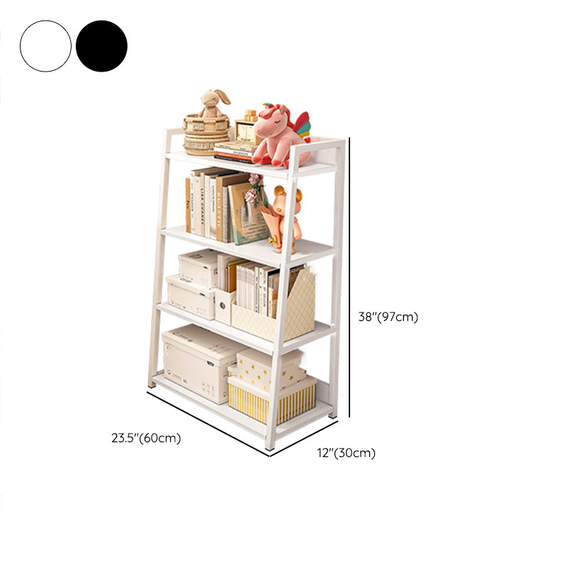 Contemporary Open Back Bookshelf Metal Book Organizer with Storage Space