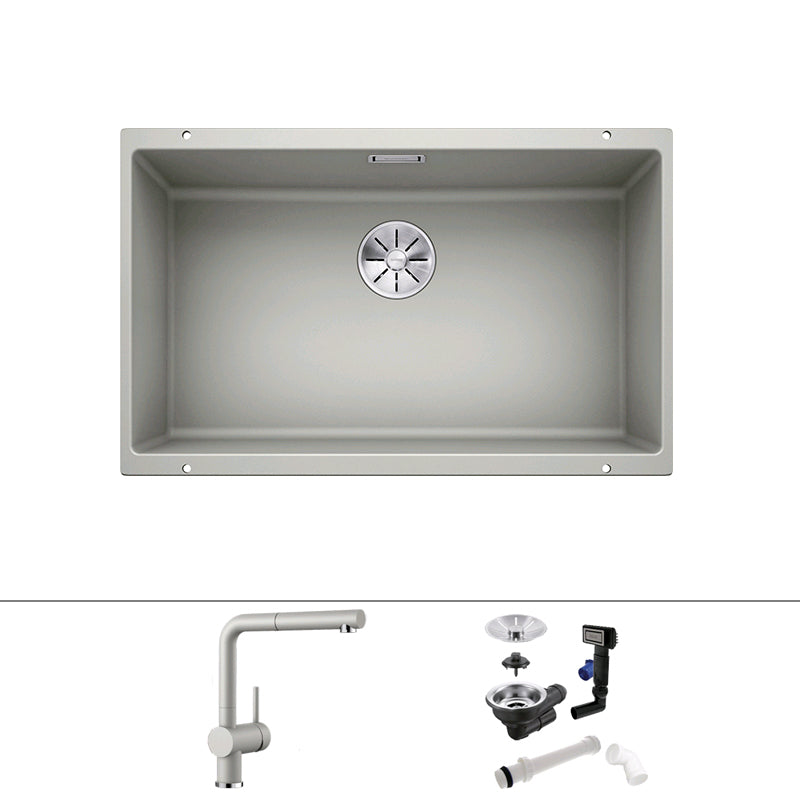 Single Basin Kitchen Sink Quartz Kitchen Sink with Drain Strainer Kit