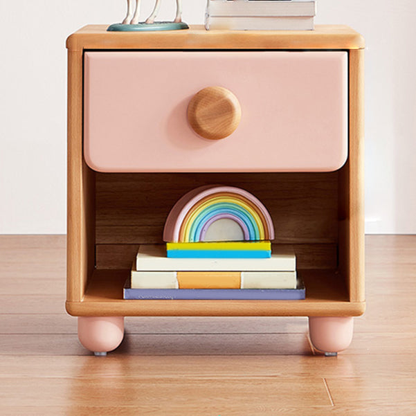 Modern Kids Bedside Table Solid Wood Kids Nightstand with Drawers