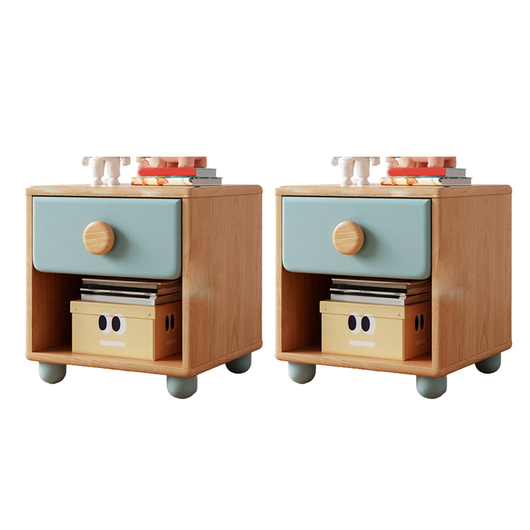 Modern Kids Bedside Table Solid Wood Kids Nightstand with Drawers