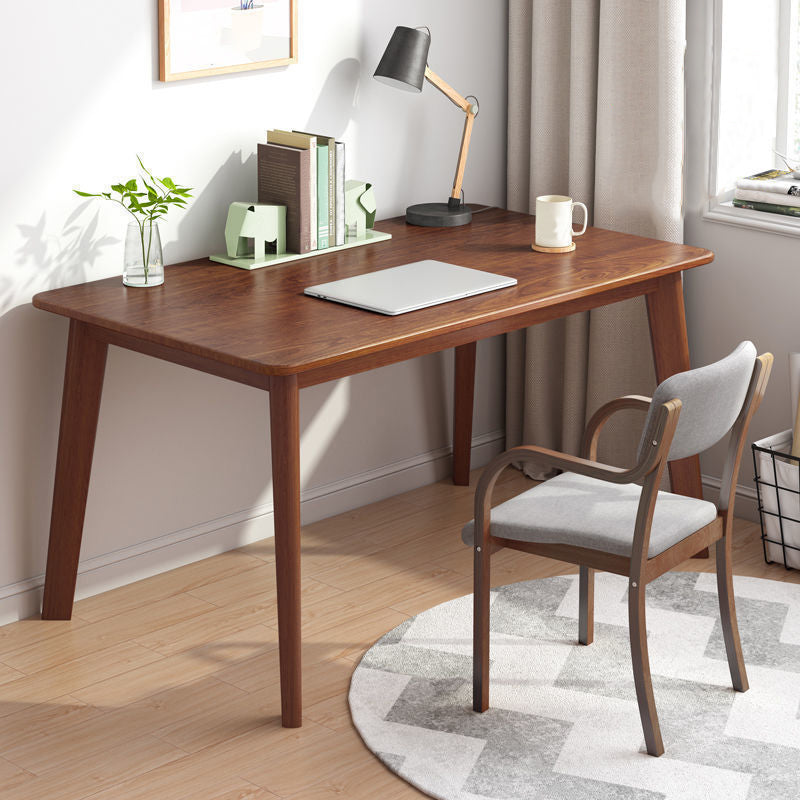 Contemporary Wooden Writing Desk Parsons Base Home Office Desk