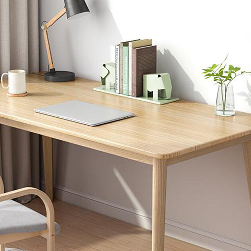 Contemporary Wooden Writing Desk Parsons Base Home Office Desk