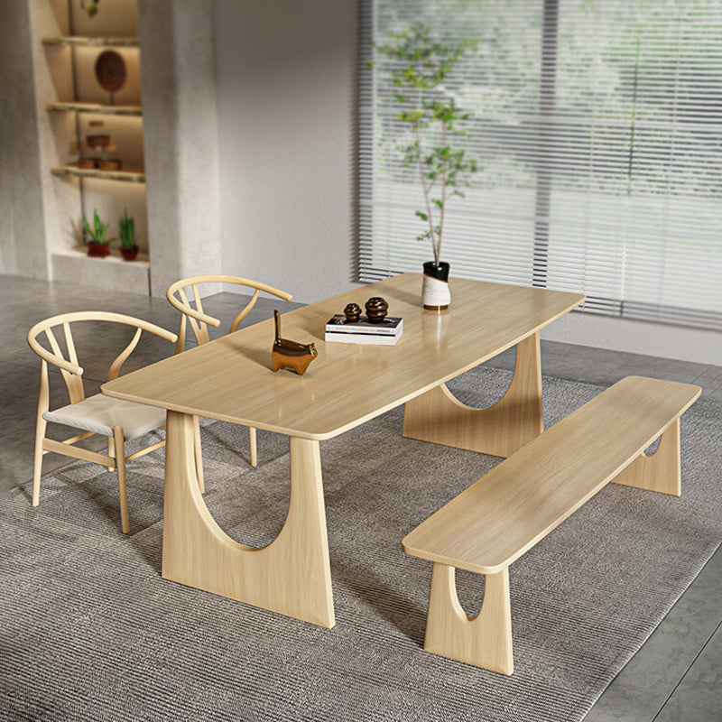 Rectangular Shaped Office Conference Table Wooden Task Desk in Natural