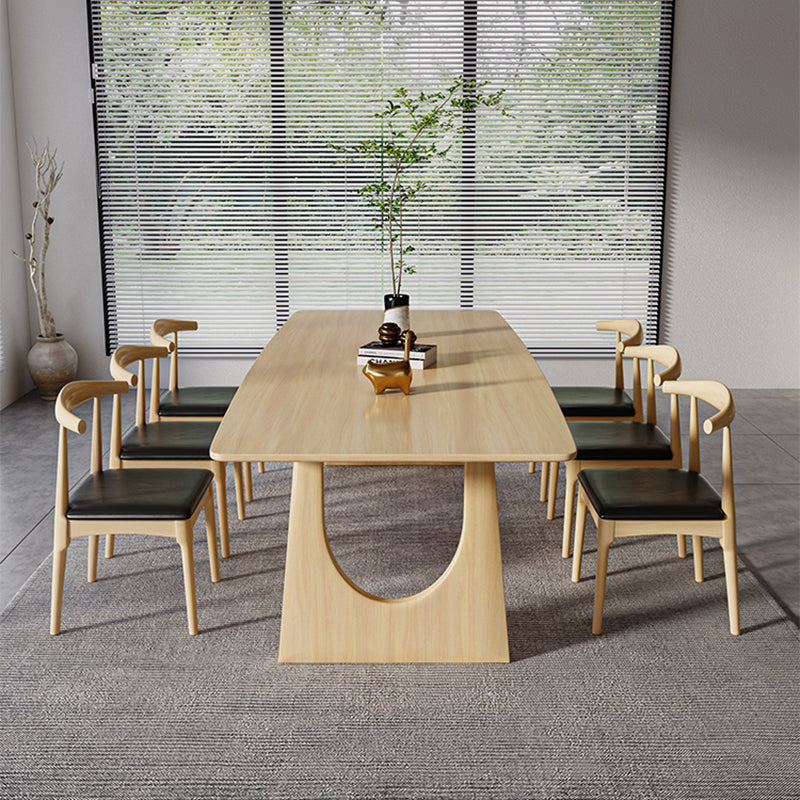 Rectangular Shaped Office Conference Table Wooden Task Desk in Natural