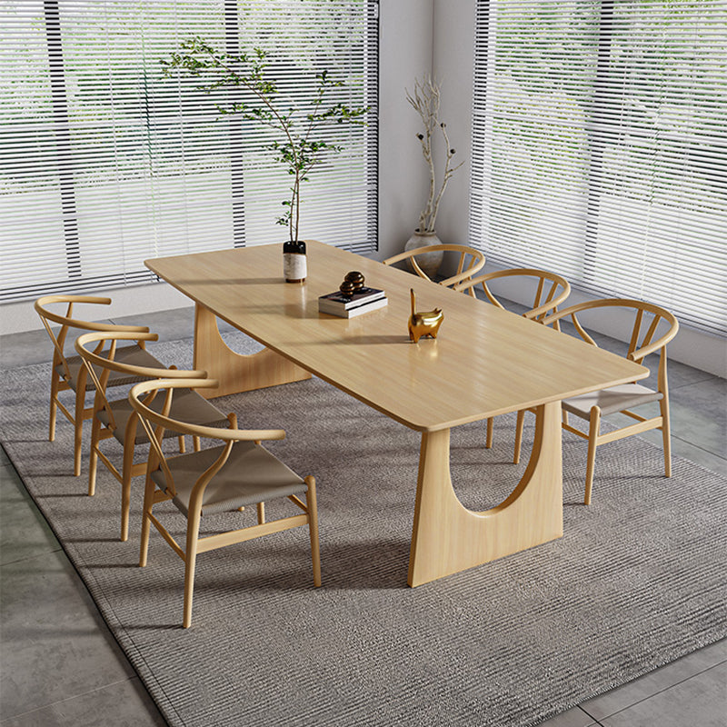 Rectangular Shaped Office Conference Table Wooden Task Desk in Natural