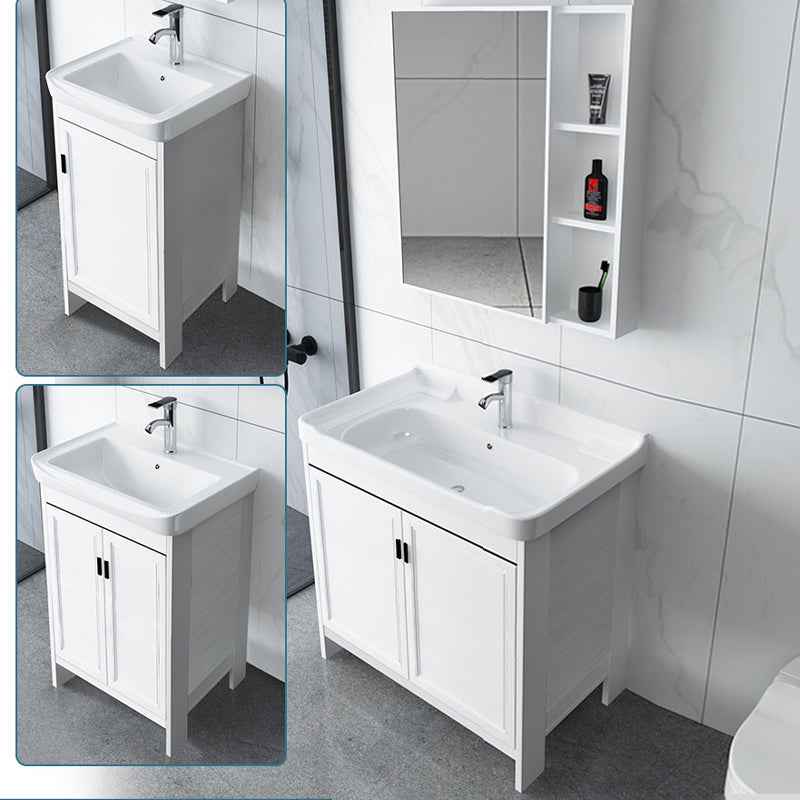 Metal Glam Bathroom Vanity Set Freestanding Single-Sink Bathroom Vanity