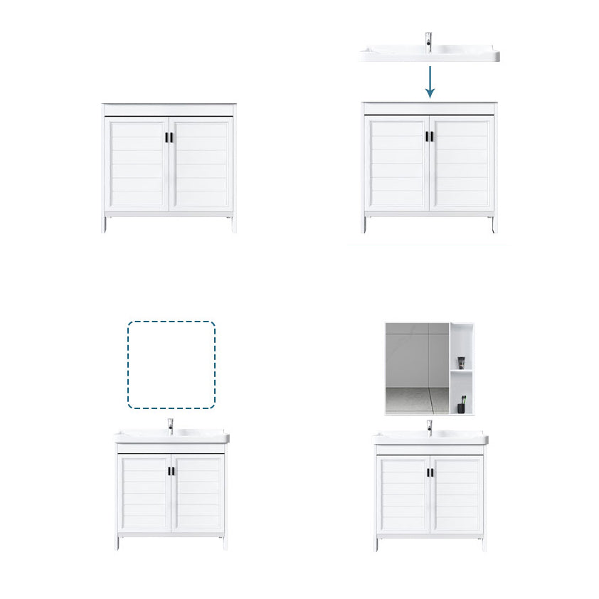 Metal Glam Bathroom Vanity Set Freestanding Single-Sink Bathroom Vanity