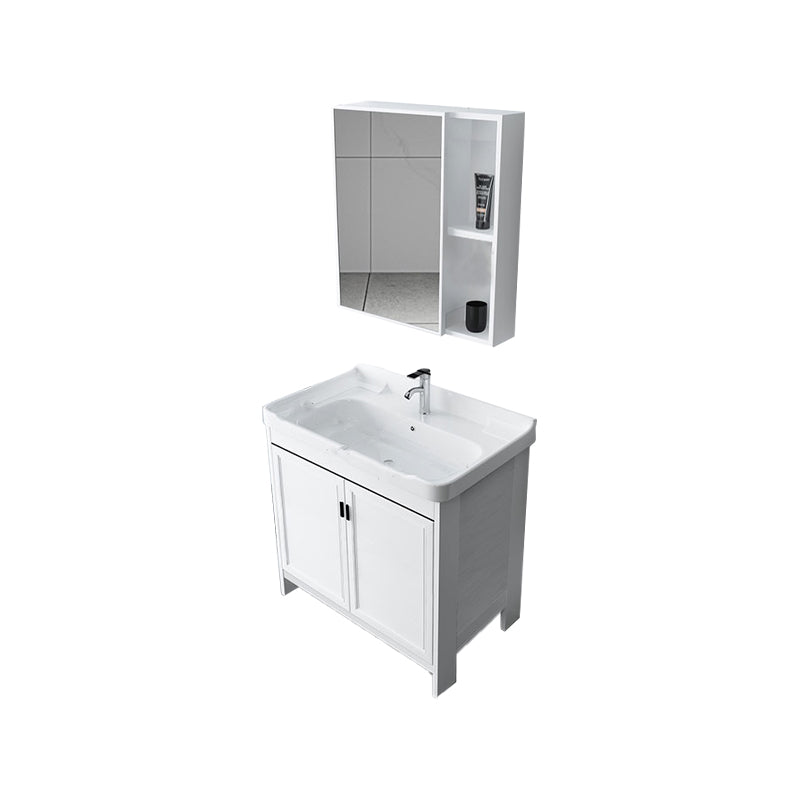 Metal Glam Bathroom Vanity Set Freestanding Single-Sink Bathroom Vanity