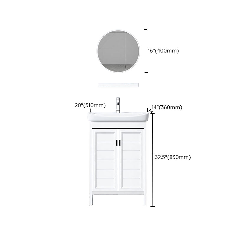 Metal Glam Bathroom Vanity Set Freestanding Single-Sink Bathroom Vanity