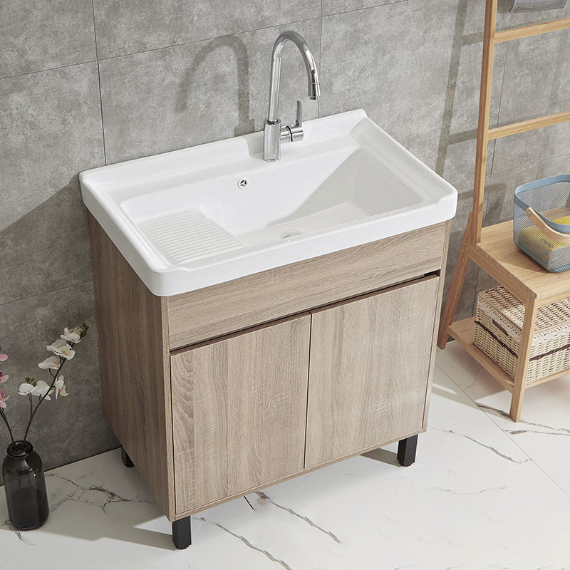 Modern Wood Bathroom Vanity Set Freestanding Single-Sink Bath Vanity