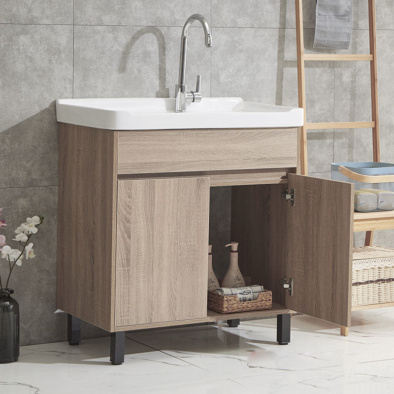 Modern Wood Bathroom Vanity Set Freestanding Single-Sink Bath Vanity