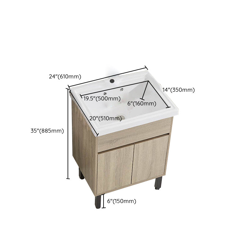 Modern Wood Bathroom Vanity Set Freestanding Single-Sink Bath Vanity