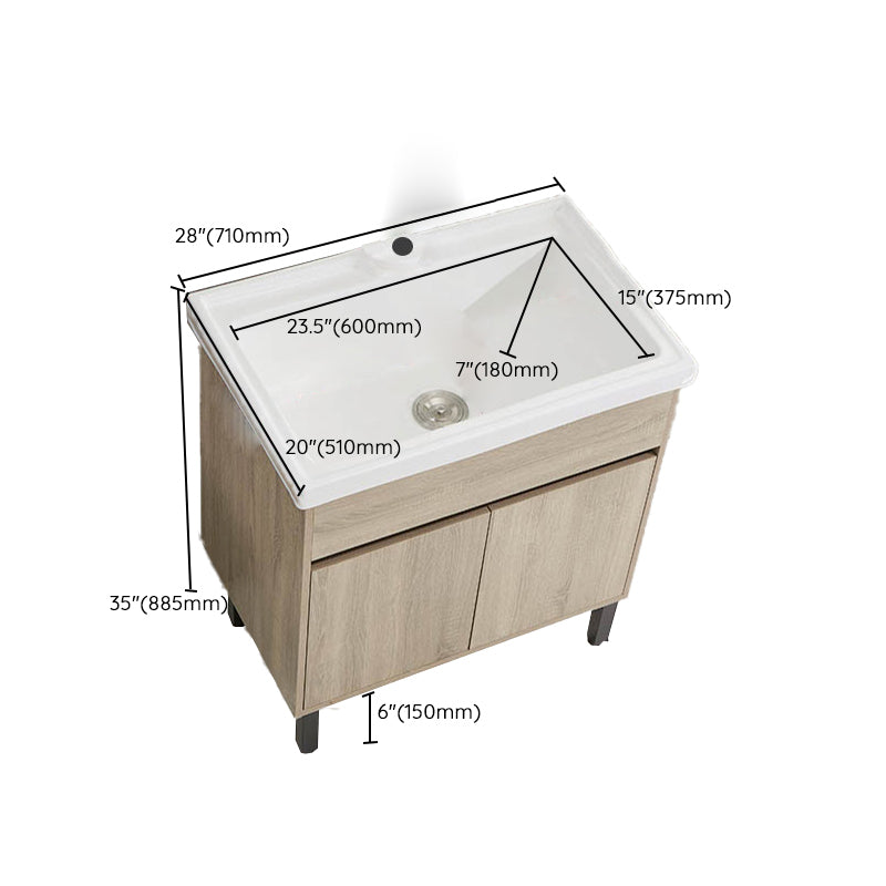 Modern Wood Bathroom Vanity Set Freestanding Single-Sink Bath Vanity