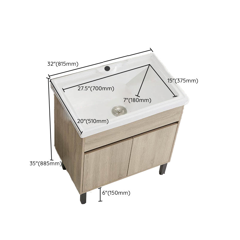 Modern Wood Bathroom Vanity Set Freestanding Single-Sink Bath Vanity