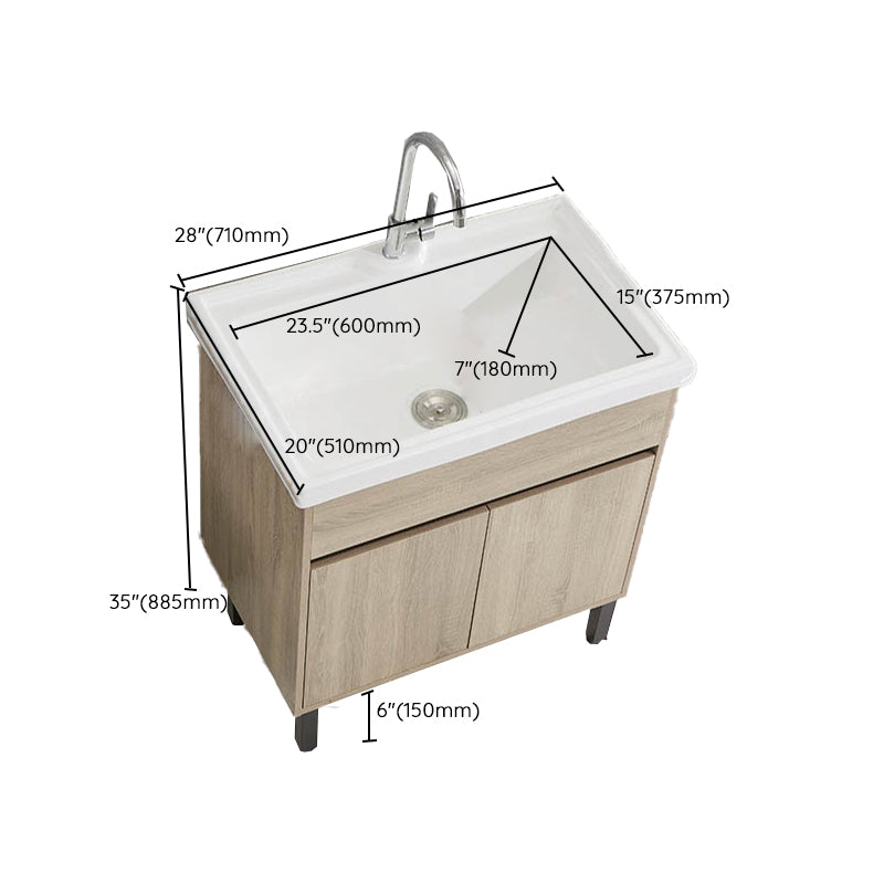 Modern Wood Bathroom Vanity Set Freestanding Single-Sink Bath Vanity