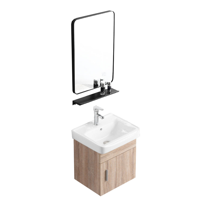 Rectangular Single Sink Vanity Mid-Century Modern Wall Mount Vanity Set