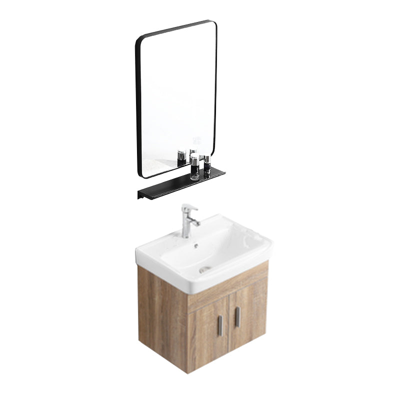 Rectangular Single Sink Vanity Mid-Century Modern Wall Mount Vanity Set