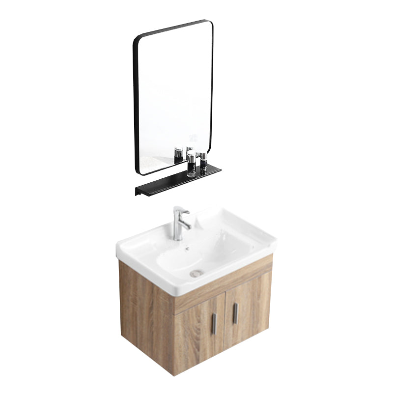 Rectangular Single Sink Vanity Mid-Century Modern Wall Mount Vanity Set