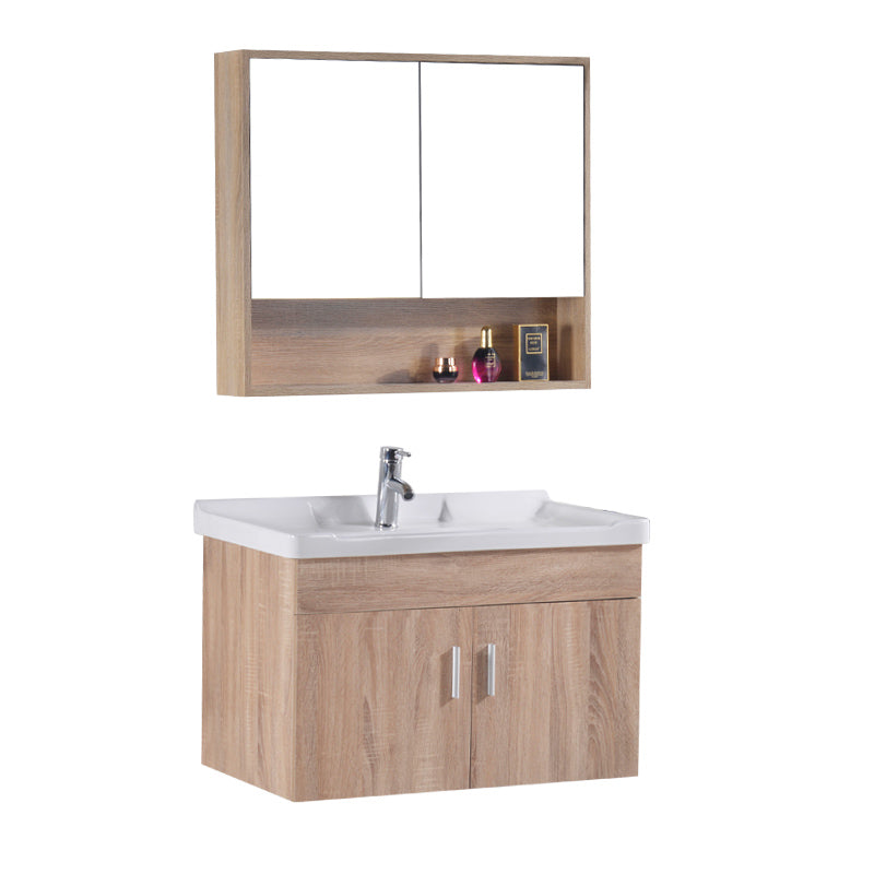 Rectangular Single Sink Vanity Mid-Century Modern Wall Mount Vanity Set