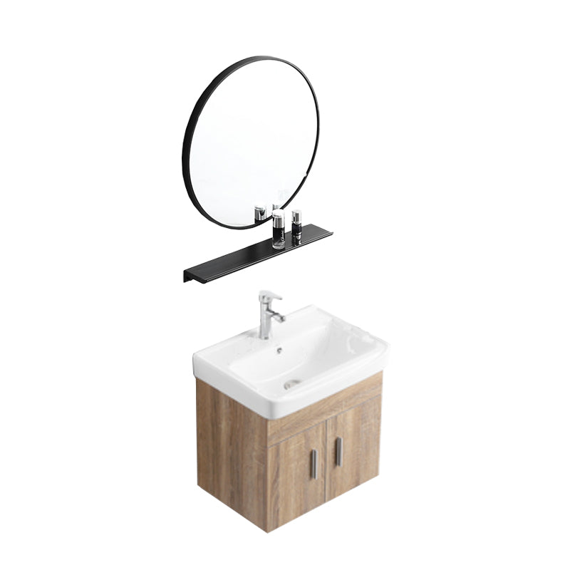 Rectangular Single Sink Vanity Mid-Century Modern Wall Mount Vanity Set