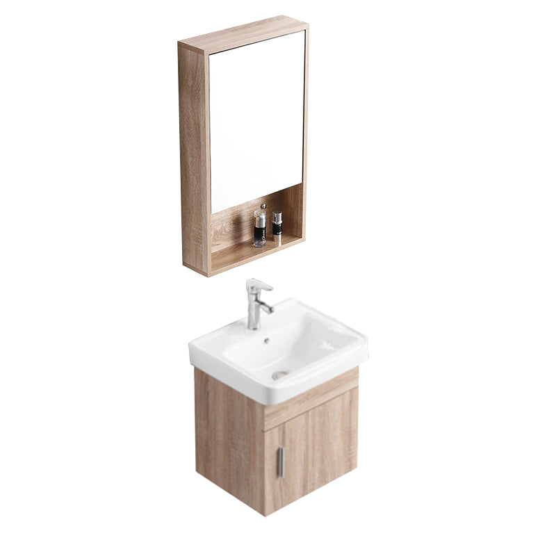 Rectangular Single Sink Vanity Mid-Century Modern Wall Mount Vanity Set