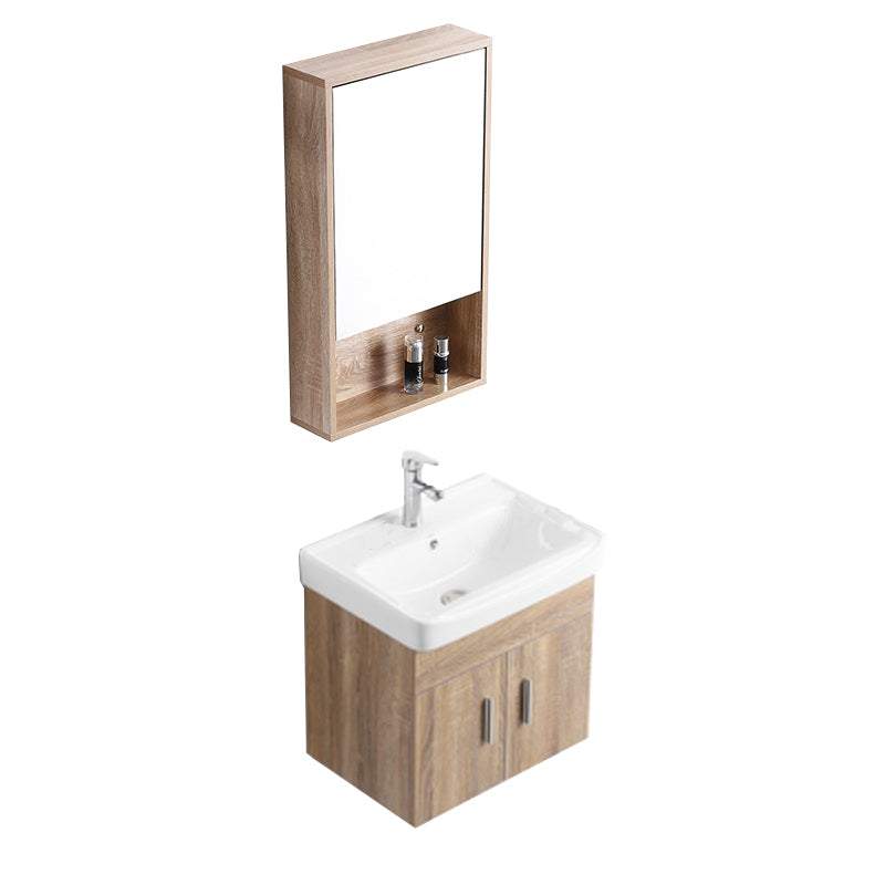 Rectangular Single Sink Vanity Mid-Century Modern Wall Mount Vanity Set