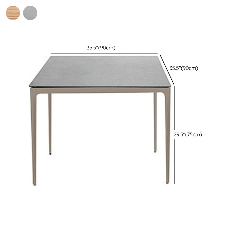 Modern Aluminium Courtyard Table Waterproof Geometric Outdoor Table