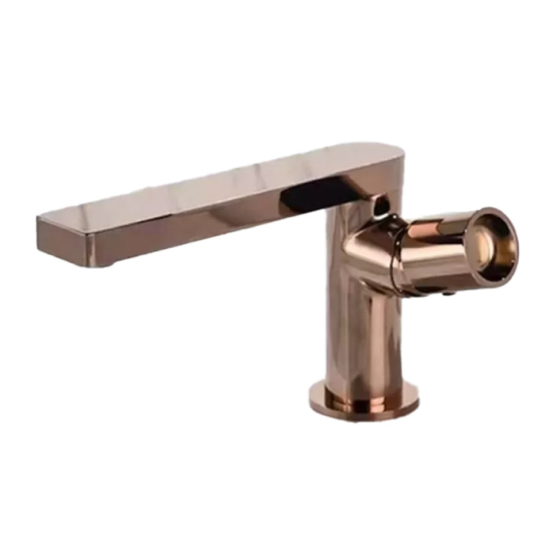 Modern Brass Bathroom Sink Faucet Low Arc with Knob Handle Vessel Faucet