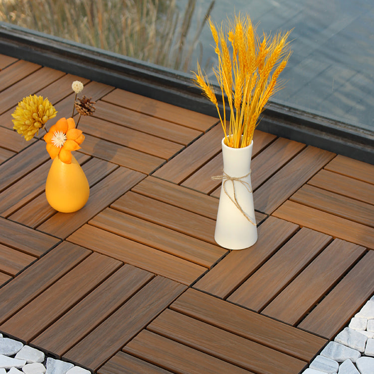 Deck Plank Interlocking Manufactured Wood Flooring Tiles Outdoor Flooring