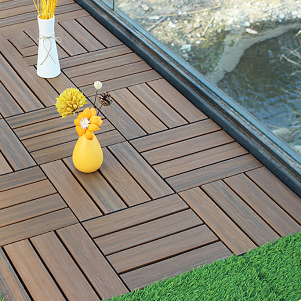 Deck Plank Interlocking Manufactured Wood Flooring Tiles Outdoor Flooring