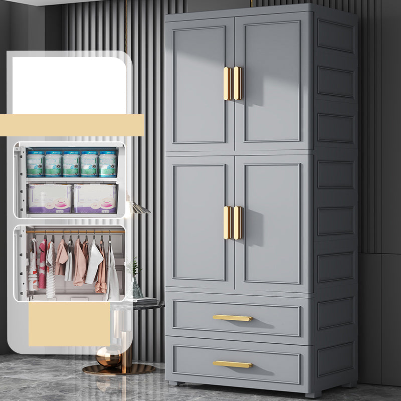 Contemporary Kids Closet Glossy Coat Locker With Door and Shelved