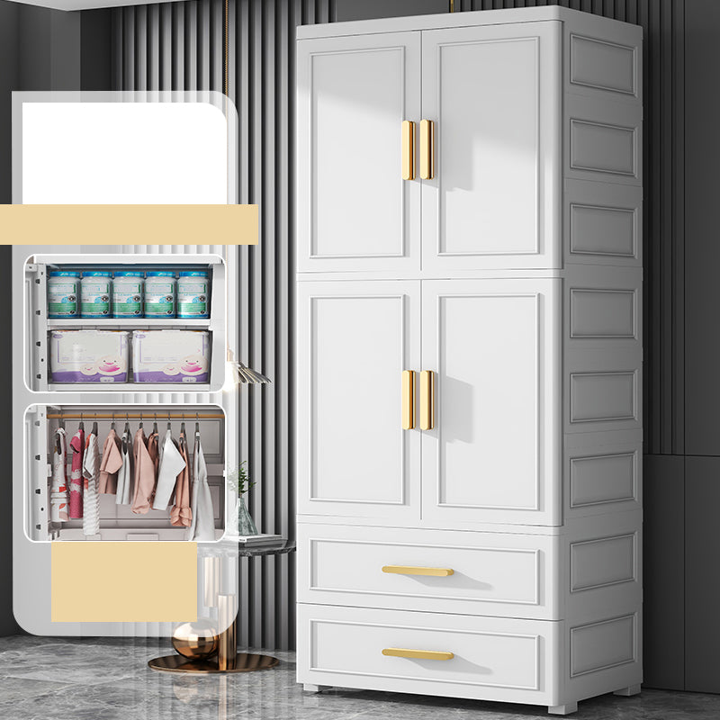 Contemporary Kids Closet Glossy Coat Locker With Door and Shelved