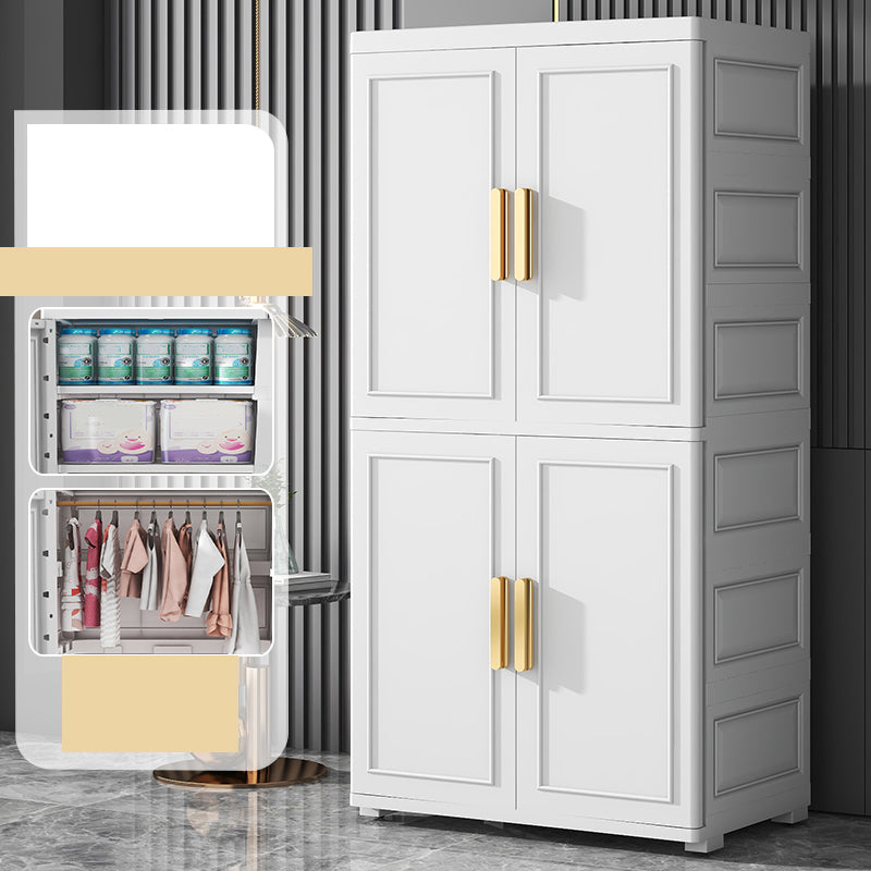 Contemporary Kids Closet Glossy Coat Locker With Door and Shelved