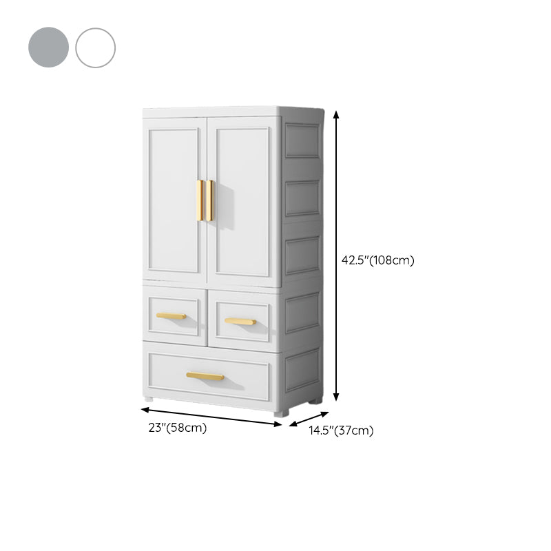 Contemporary Kids Closet Glossy Coat Locker With Door and Shelved