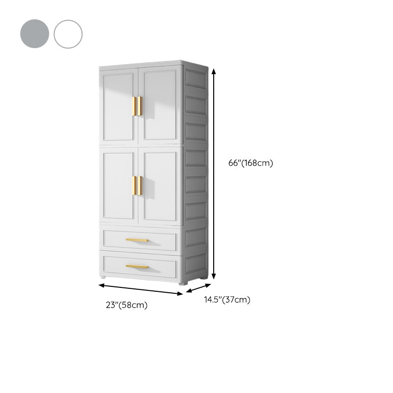 Contemporary Kids Closet Glossy Coat Locker With Door and Shelved