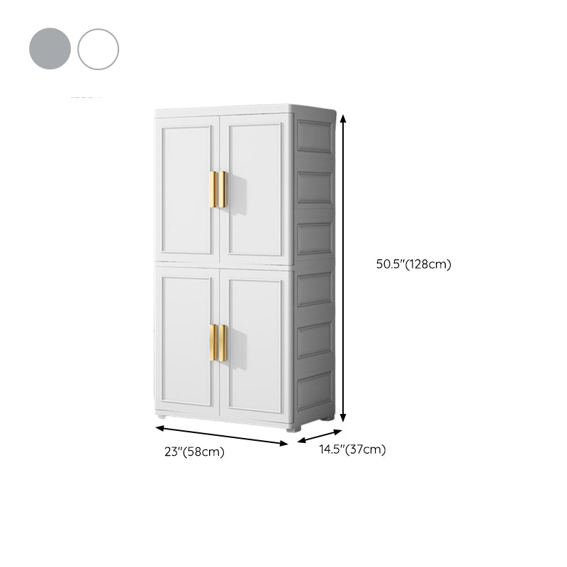 Contemporary Kids Closet Glossy Coat Locker With Door and Shelved